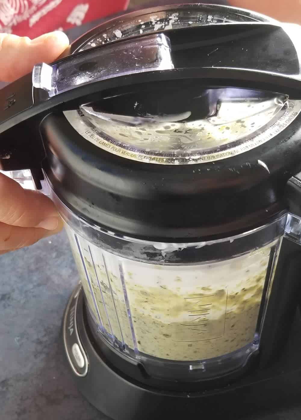 Processing the Poblano Cream Sauce