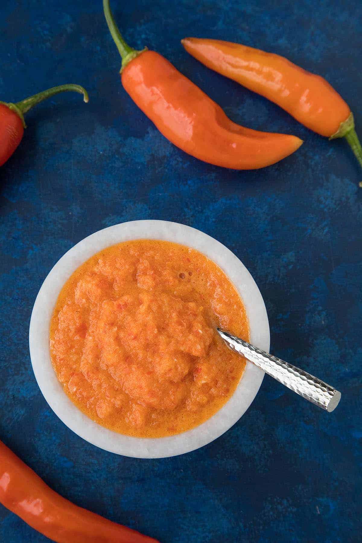 Aji Amarillo Paste - Ready to serve, in a bowl