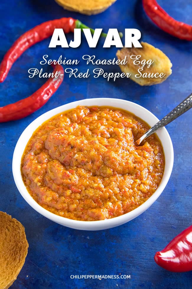 Ajvar Recipe - Ajvar is a versatile Serbian roasted red pepper and eggplant sauce or spread. It is rich and flavorful and can be used in so many ways, as a condiment, sauce or relish. Here is the recipe. #Serbian #Sauce