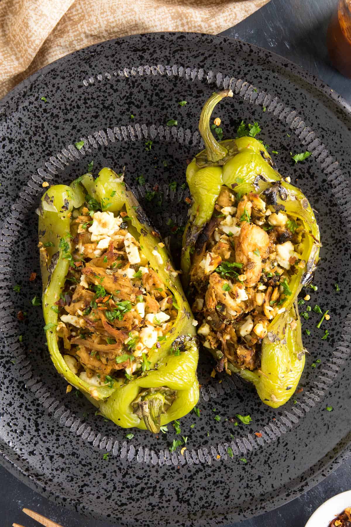 Chicken and Cheese Stuffed Anaheim Peppers - Ready to Eat