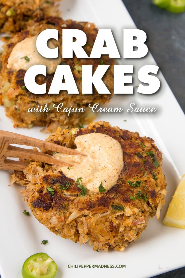 Crab Cakes with Creamy Cajun Sauce - My favorite crab cake recipe for tender, fluffy crab cakes made with loads of crab meat, spiced with a blend of Cajun seasonings, then drizzled with a flavorful creamy Cajun sauce. Try this for a great dinner option. #CrabCakes #Seafood