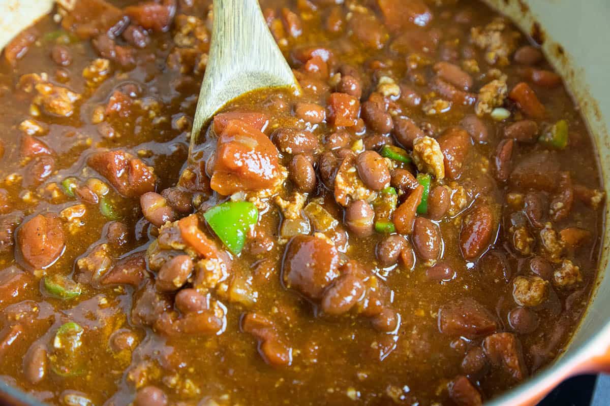 Stirring the chili