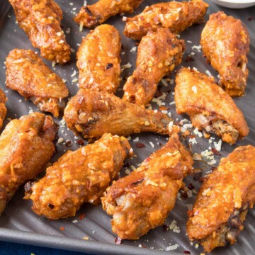 Garlic Parmesan Chicken Wings looking extra delicious.