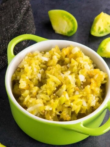 Green Tomato Relish in a bowl