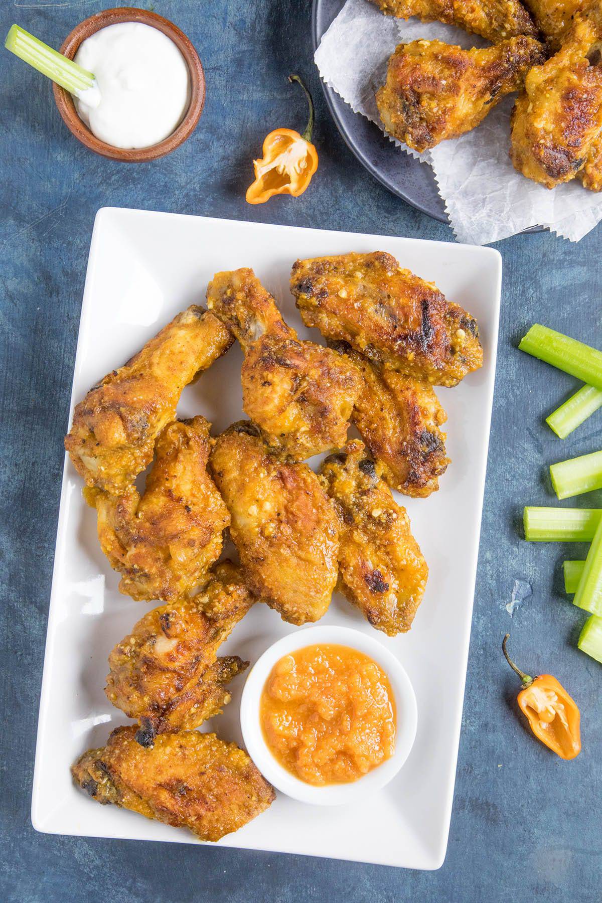 Mango Habanero Chicken Wings - ready to eat