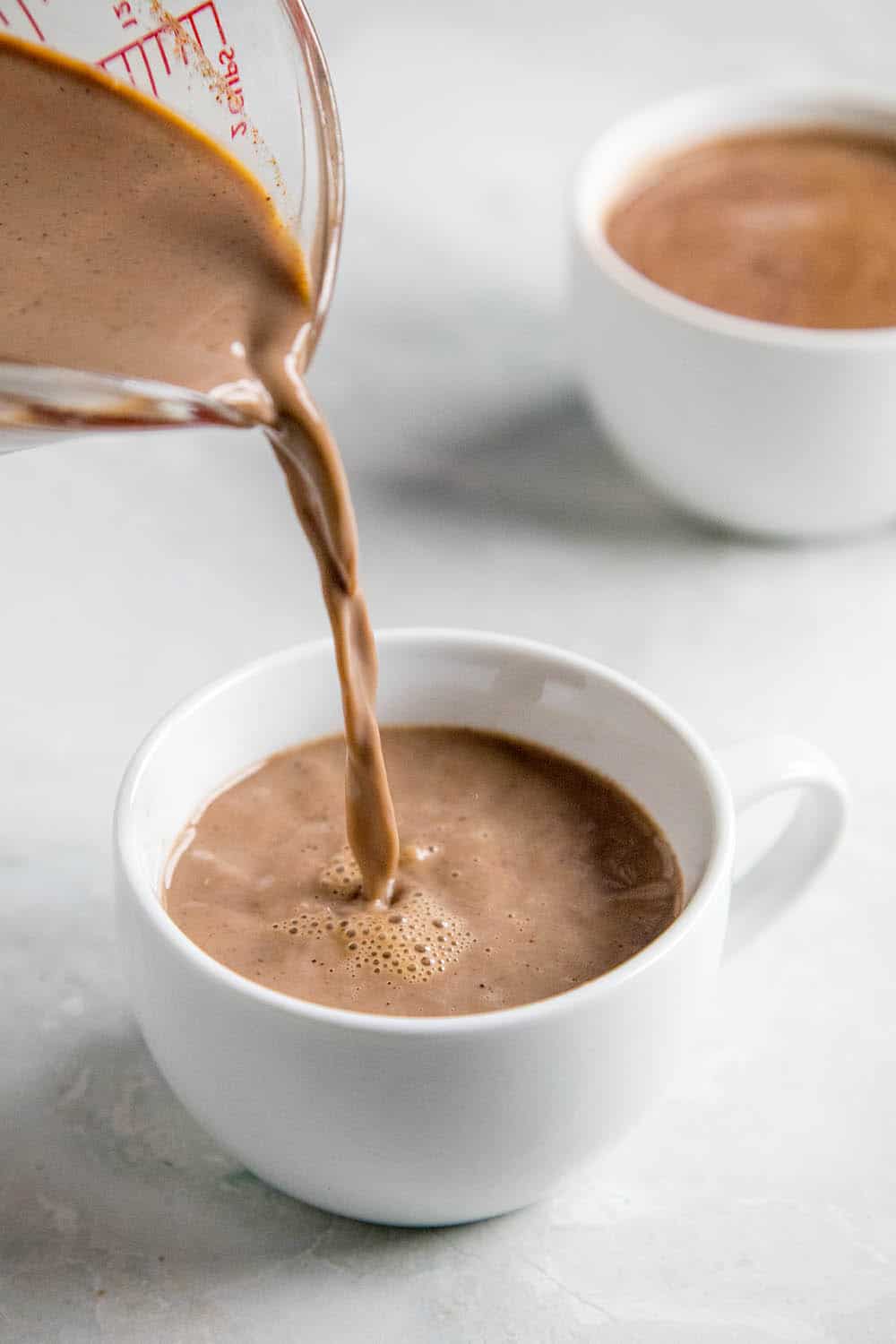 Pouring a cup of Mexican Hot Chocolate