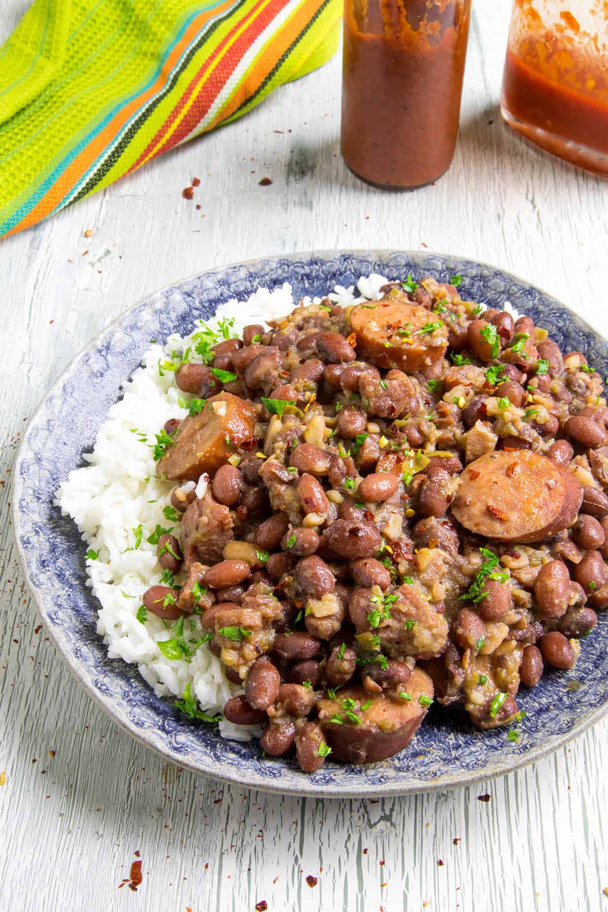 Red Beans and Rice - plated and ready to serve