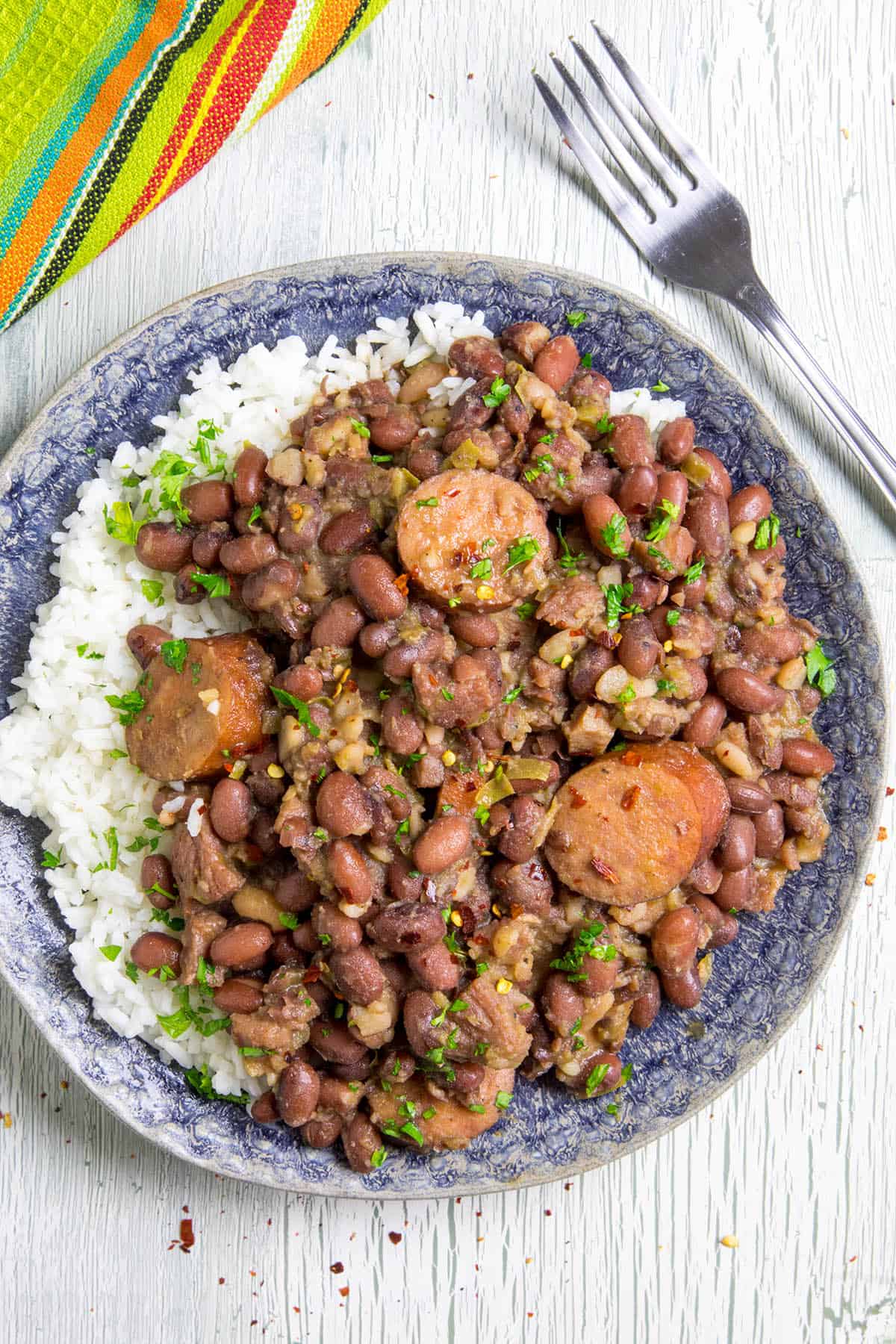 Red Beans and Rice - plated and ready to serve