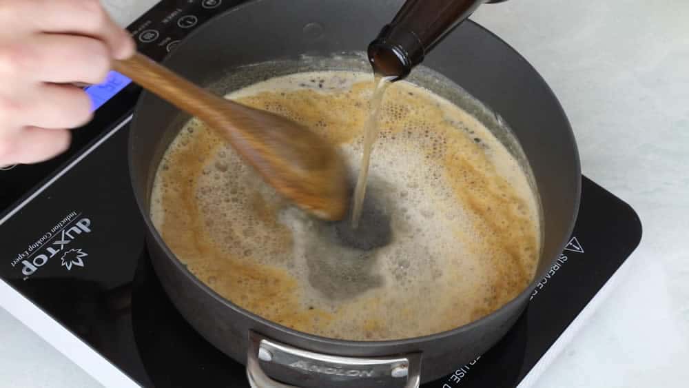 Adding beer to the roux