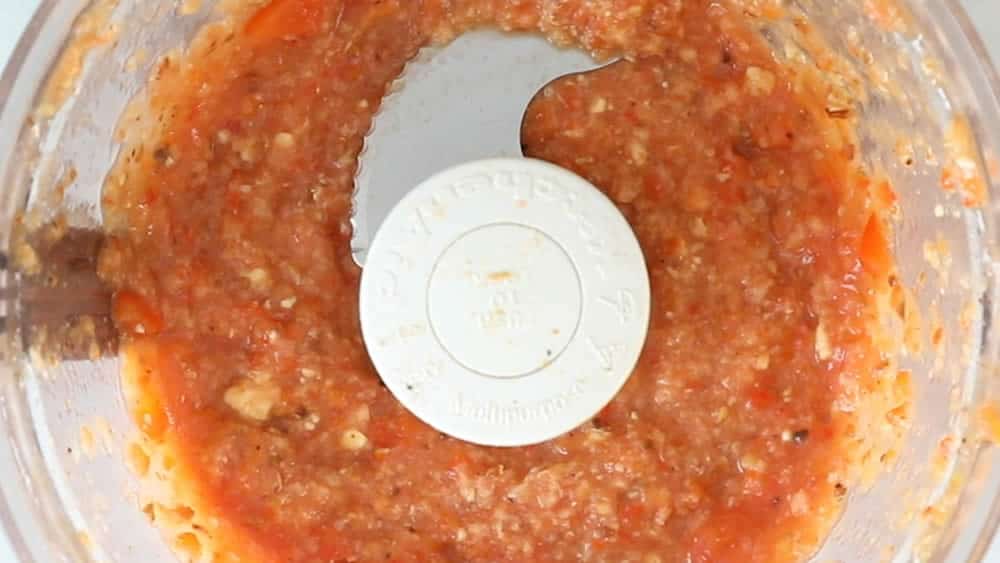 Romesco Sauce in a blender, before adding olive oil