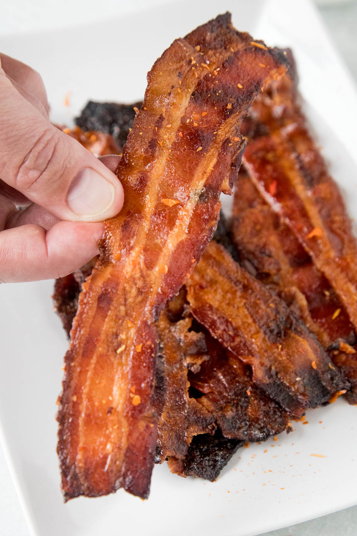 Sweet and Spicy Ghost Pepper Candied Bacon - Recipe Ghost Pepper Candied Bacon - Ready to serve