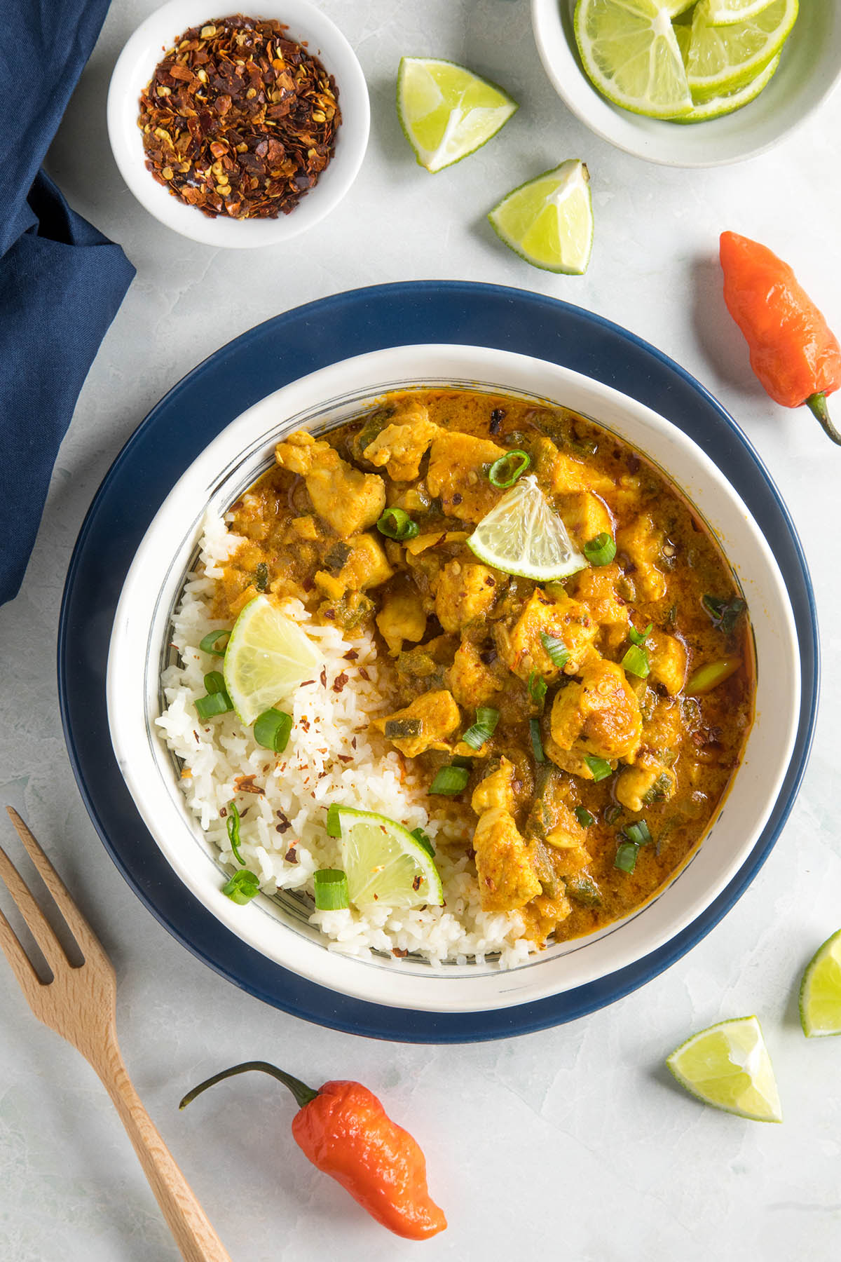 Ghost Pepper Chicken Curry in a bowl, ready to serve