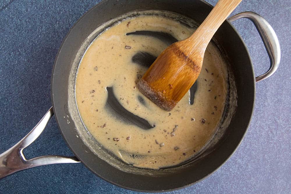 Making the roux in a pan