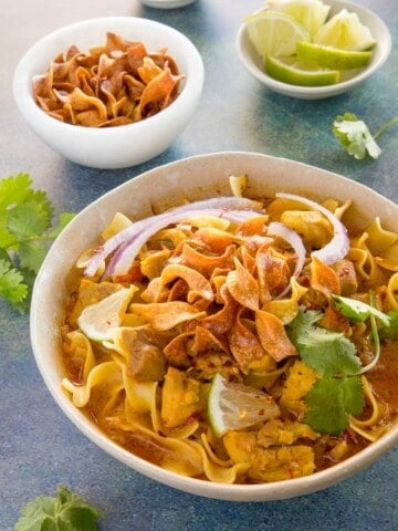 Khao Soi - Thai Coconut Curry - served in a bowl