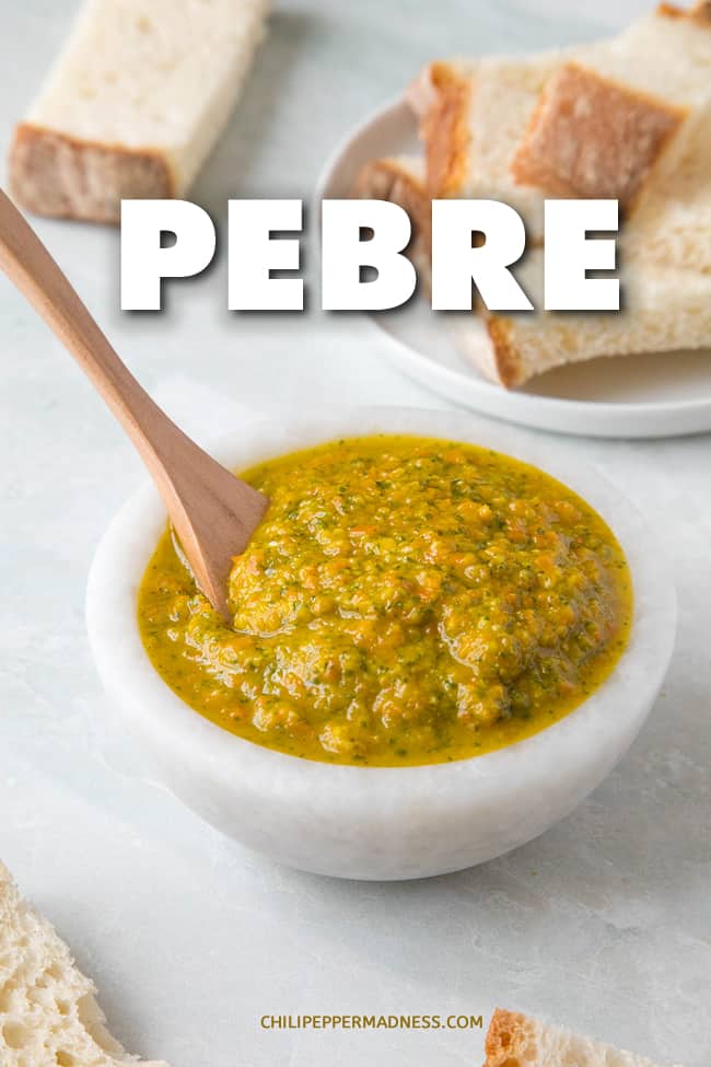 Pebre - Pebre is a South American condiment from Chile that incorporates the wonderful aji chili pepper, and is quite delicious. Here is the recipe. #Chilean #SouthAmerican #Sauce #SpreadRecipe