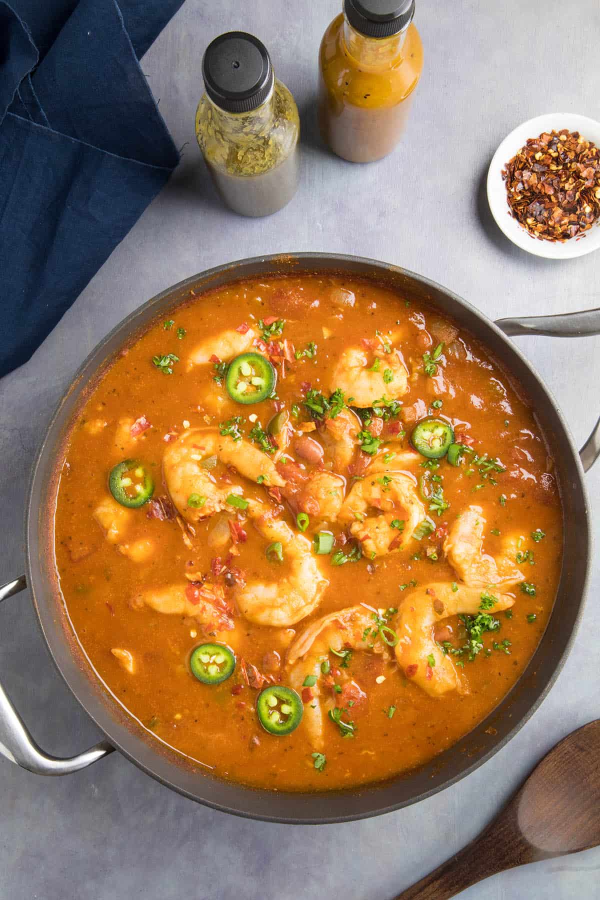 Shrimp and Red Bean Chili - In a pot, ready to serve