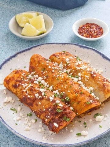 Beef Enchiladas served on a plate