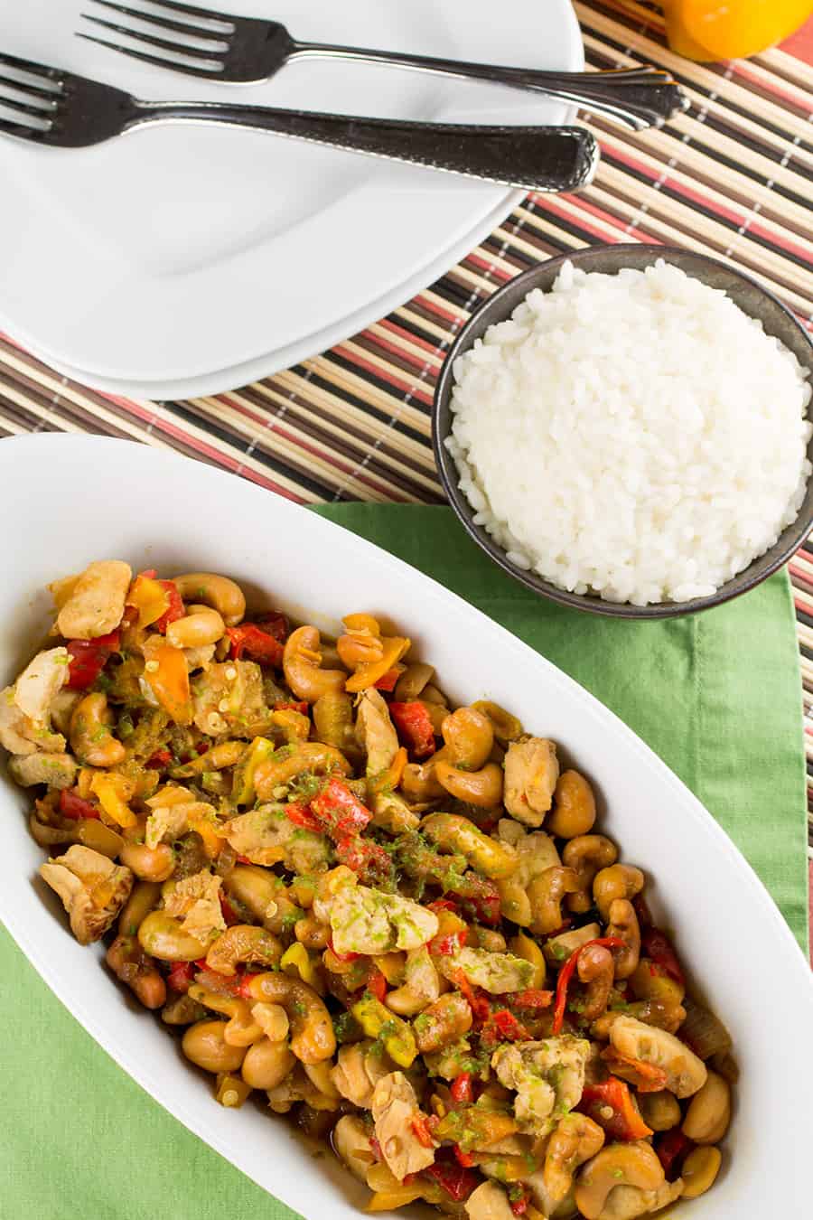 sweet and spicy cashew chicken