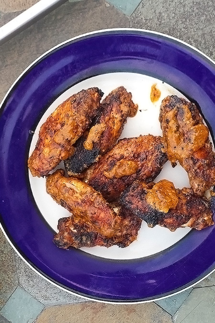 Extra Spicy Grilled Chicken Wings served