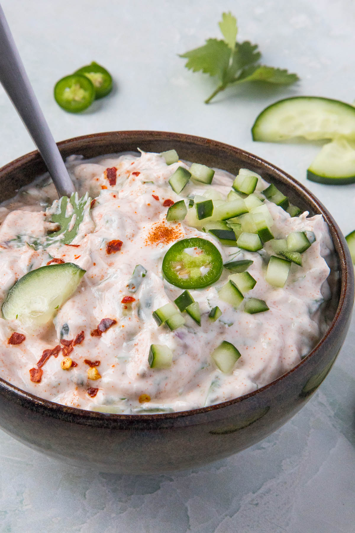 Indian Raita Recipe (Traditional Indian Condiment) served.