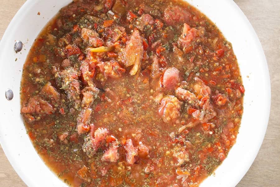 Spicy Tomato Sauce made fresh from the garden