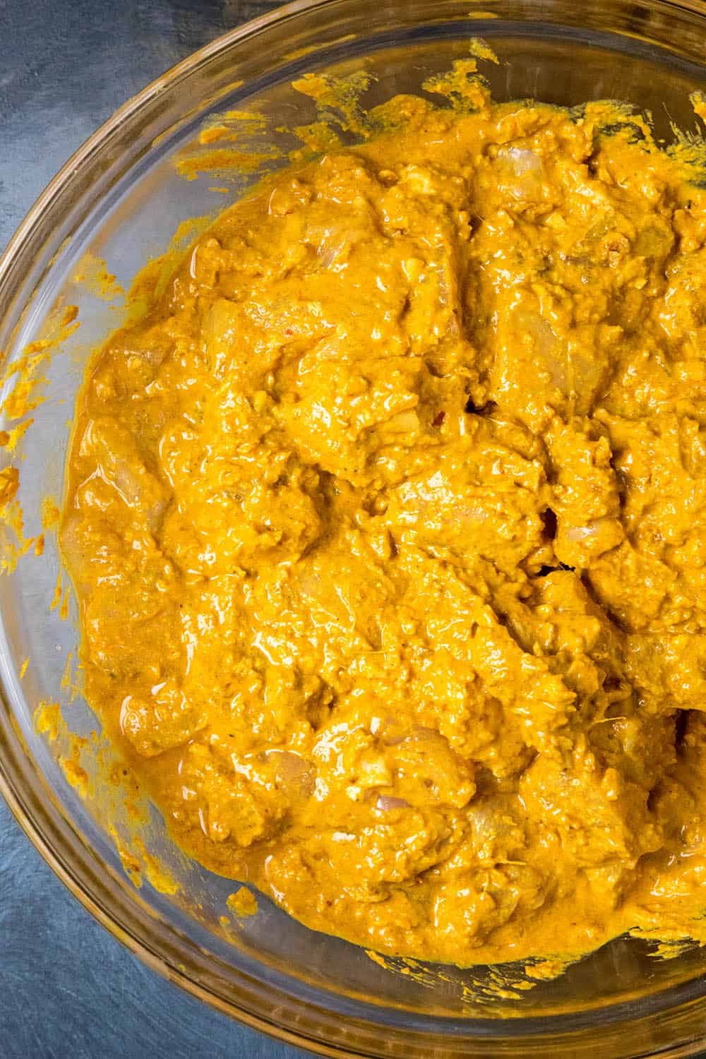 Chicken added to the Korma marinade