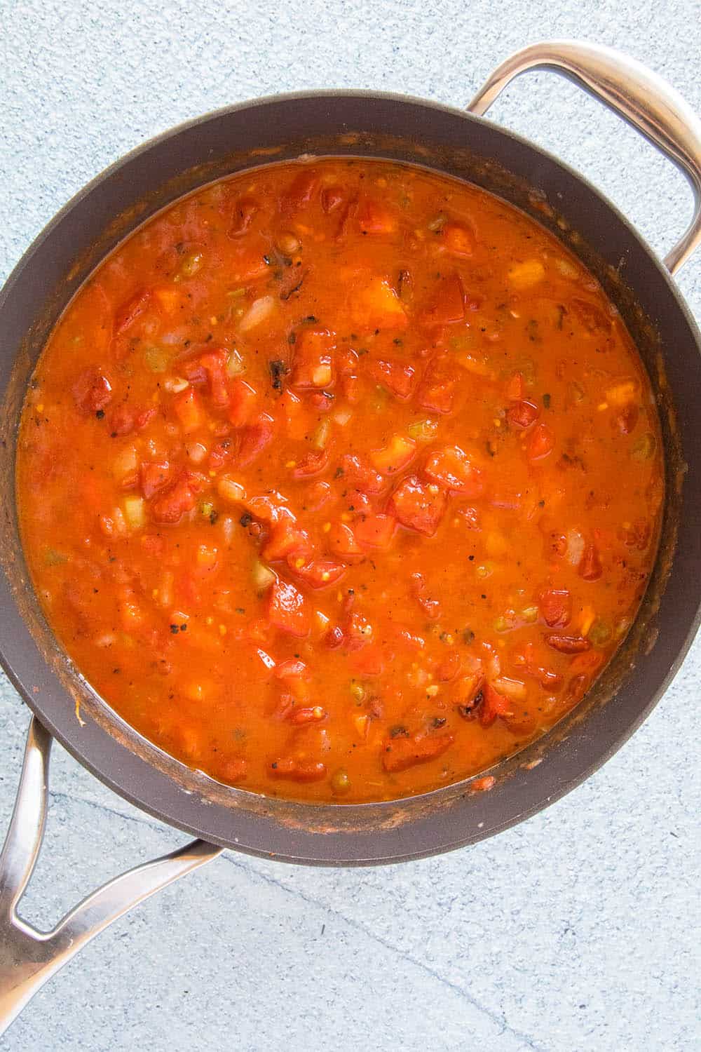 Creole Sauce simmering in a pan