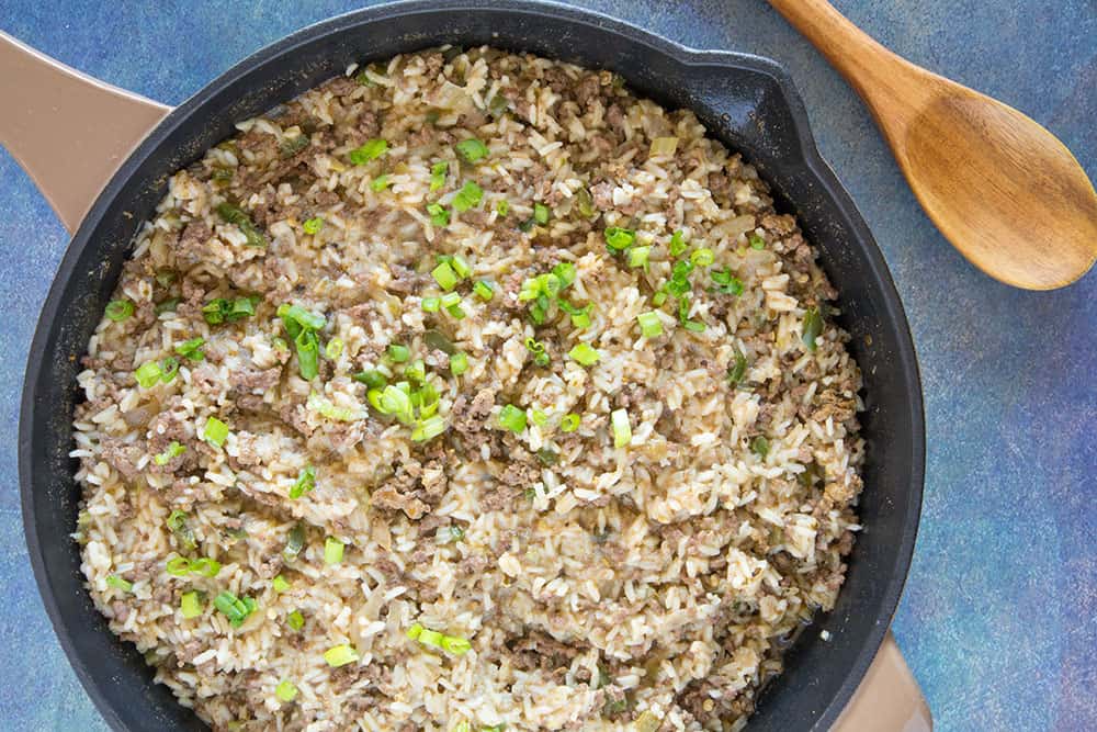 Dirty Rice in a pan