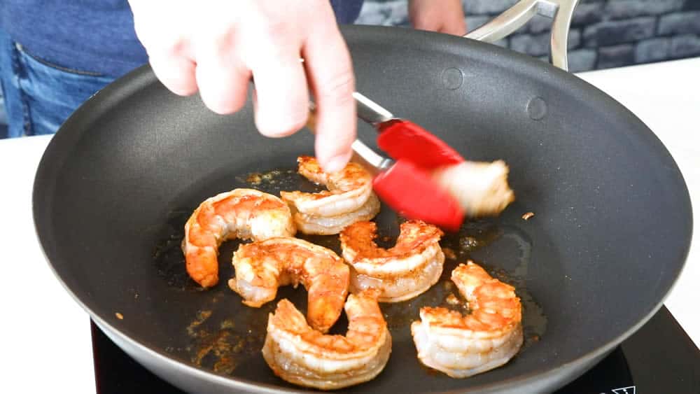 Cooking the shrimp