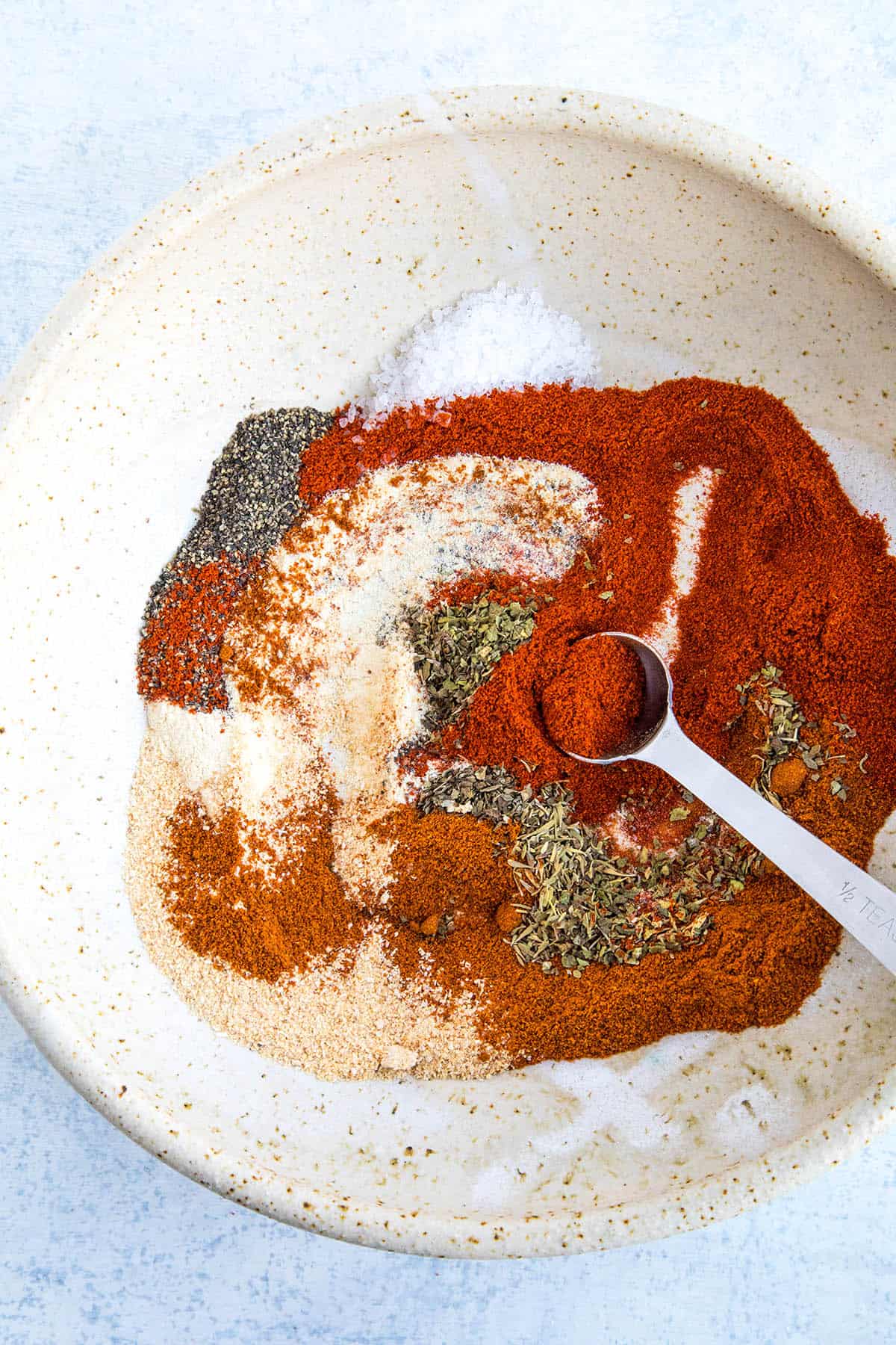 Mixing up my Homemade Blackening Seasoning Recipe