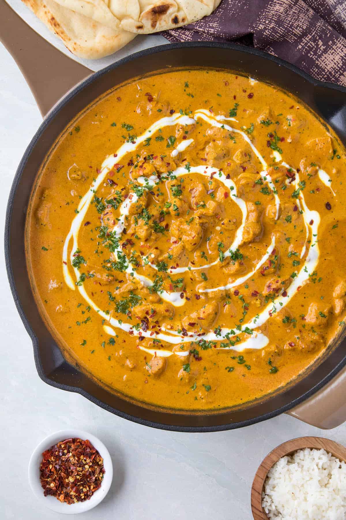 Butter Chicken in a pan, ready to serve