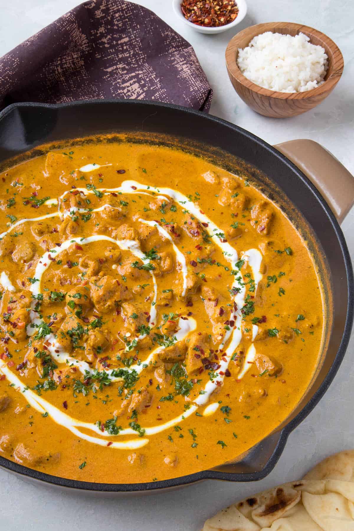 Butter Chicken in a pan, ready to serve