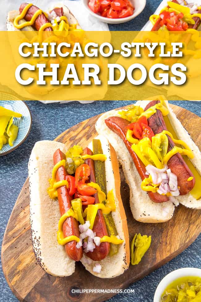 Chicago-Style Hot Dog Recipe - Get a true taste of Chicago with this Chicago-style hot dog recipe: char-grilled, all-beef hot dogs topped with mustard, relish, and sport peppers. It’s a true classic. #ChicagoStyle #HotDogs #Grilling