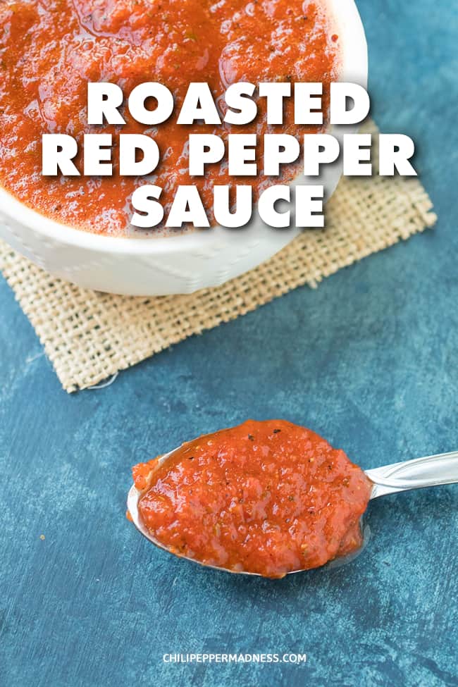Roasted Red Pepper Sauce - A quick and easy roasted red pepper sauce recipe that is both savory and sweet, made with roasted red bell pepper, tomato, honey, brown sugar, apple cider vinegar and seasonings. It's an all-purpose sauce that can go on practically anything. #RedPeppers #RoastedPeppers #SauceRecipe