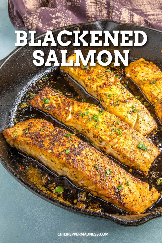 Blackened Salmon Recipe - This blackened salmon recipe brings the spice you crave. Loaded with Cajun flavor, it\'s crispy and moist and cooks up in only 5 minutes! #Salmon #Cajun #EasyDinner