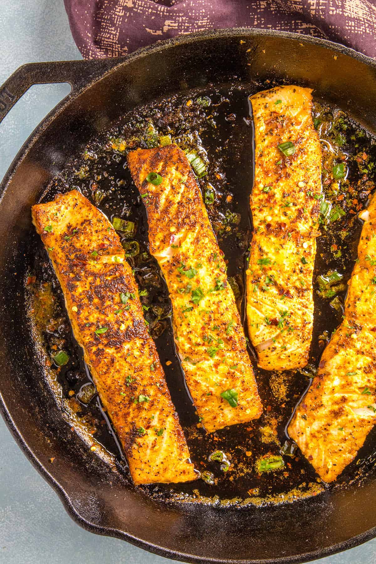 Blackened Salmon, ready to serve