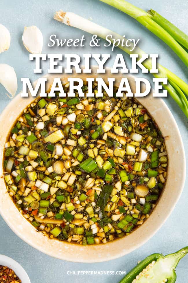 Sweet and Spicy Teriyaki Marinade Recipe - This teriyaki marinade recipe is both sweet and slightly spicy, perfect for marinating chicken, pork, shrimp or fish. You can’t beat the perfect homemade marinade. #Marinade #ChickenMarinade #Teriyaki