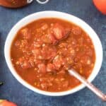 Homemade Tomato Chutney served in a big bowl