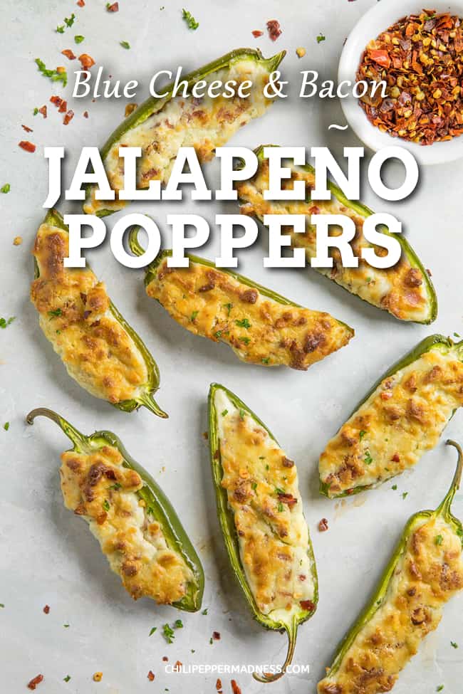 Blue Cheese and Bacon Jalapeno Poppers - These baked stuffed jalapeno poppers, made with rich, tangy blue cheese and crumbly bacon, are every day gourmet. They’re perfect for an anytime appetizer. #JalapenoPoppers #Appetizers @stellacheeses