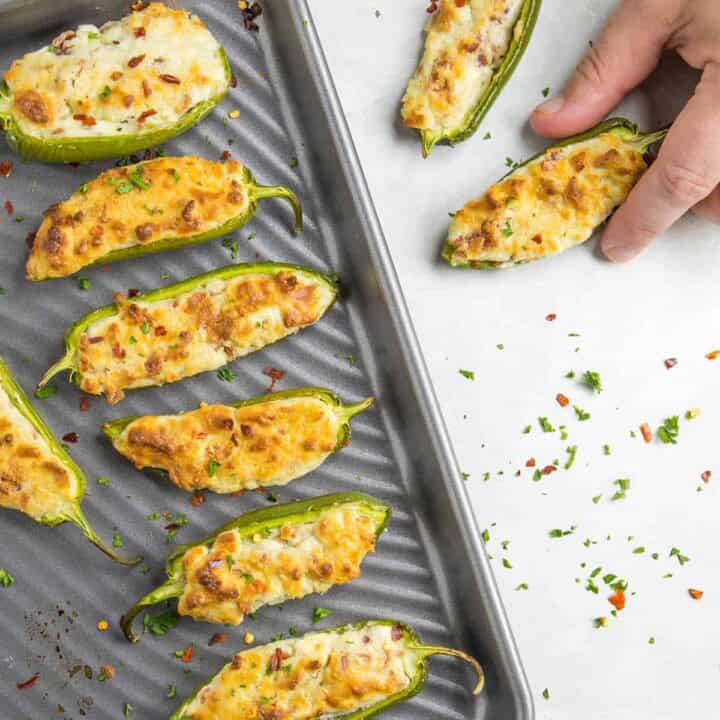 Blue Cheese and Bacon Stuffed Jalapeno Poppers