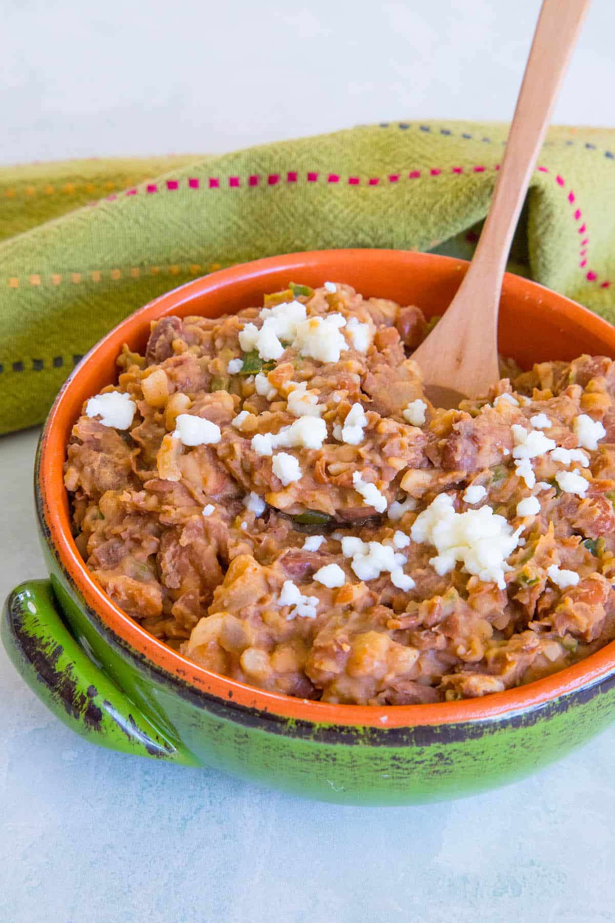 Easy Homemade Refried Beans in a bowl