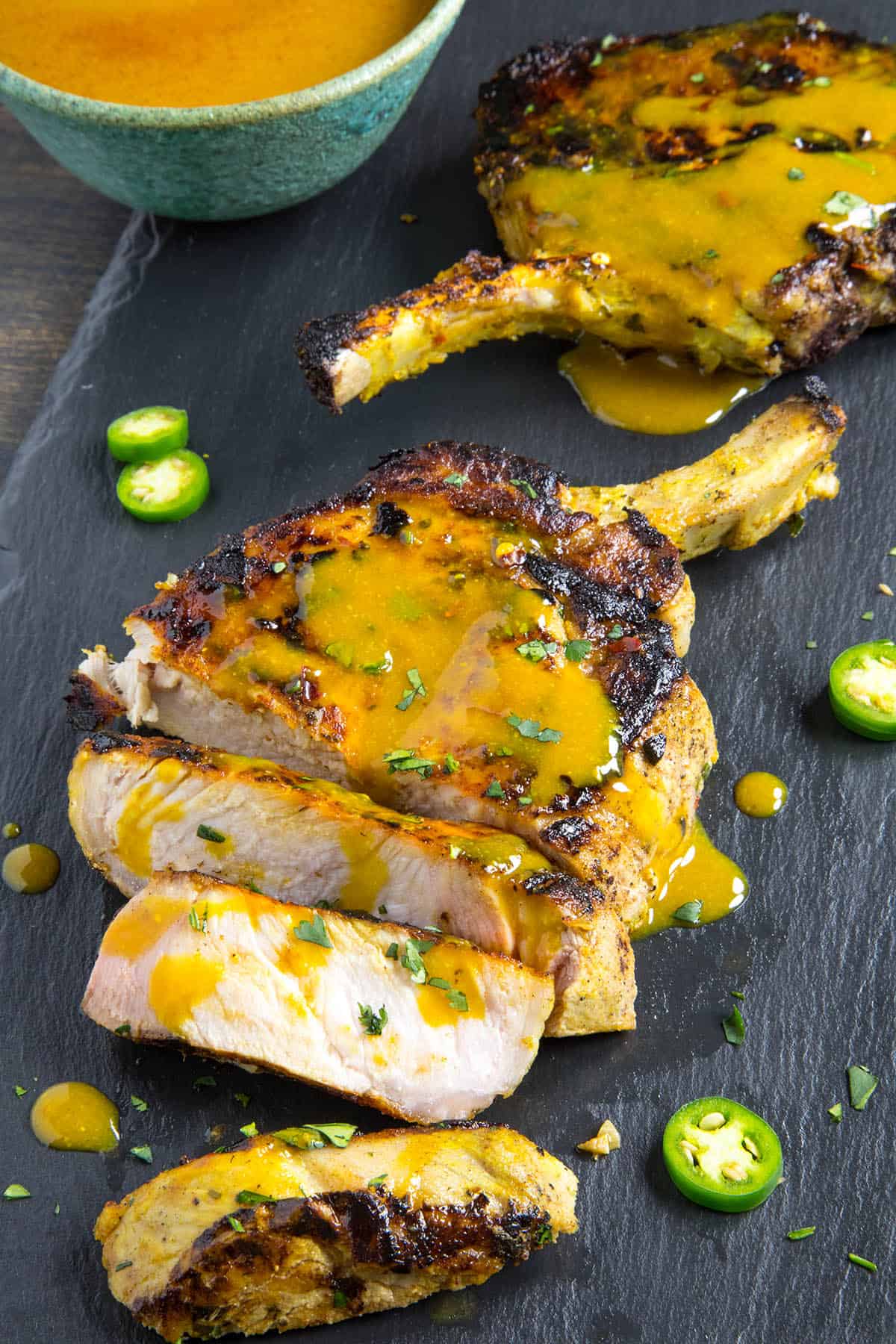 Grilled Pork Chops with Carolina Mustard BBQ Sauce Recipe