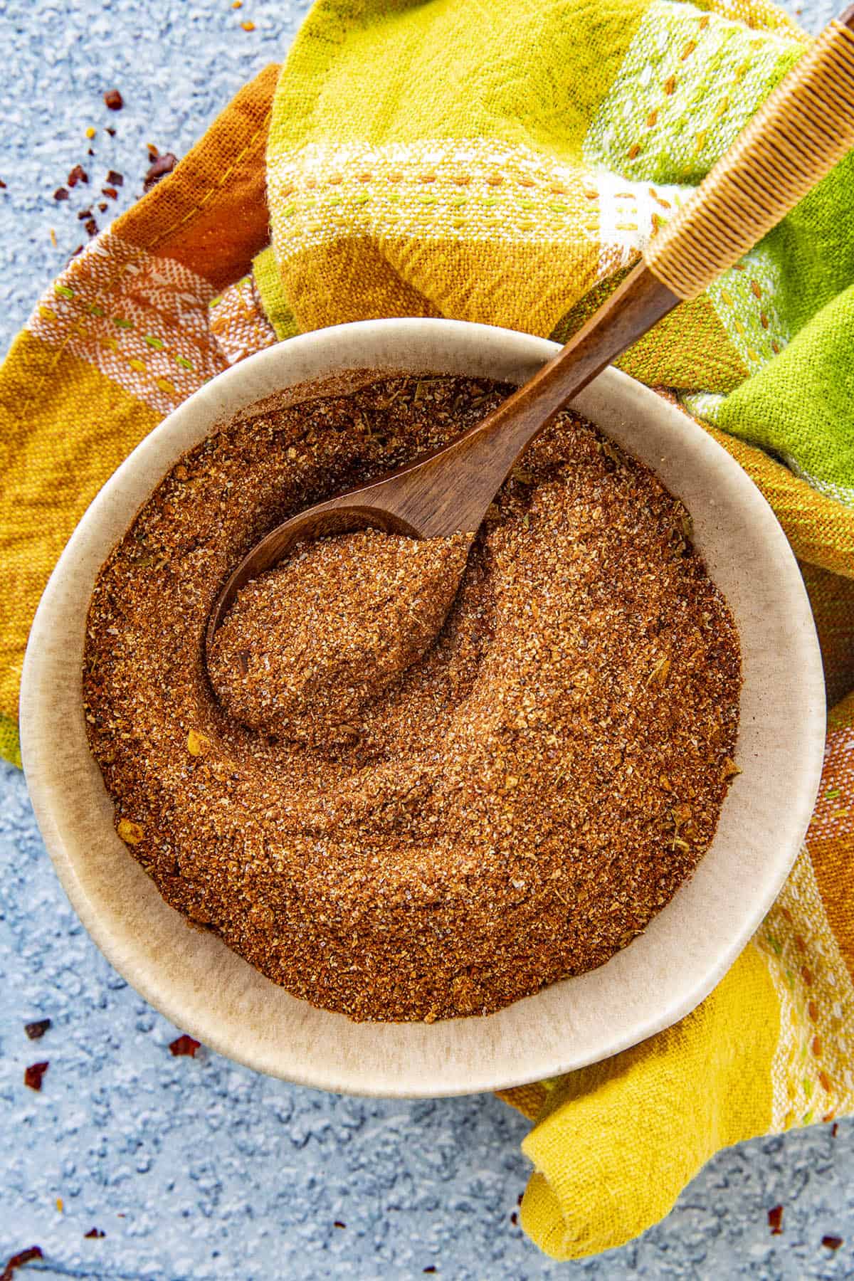 Mike mixing Homemade Taco Seasoning Mix in a bowl