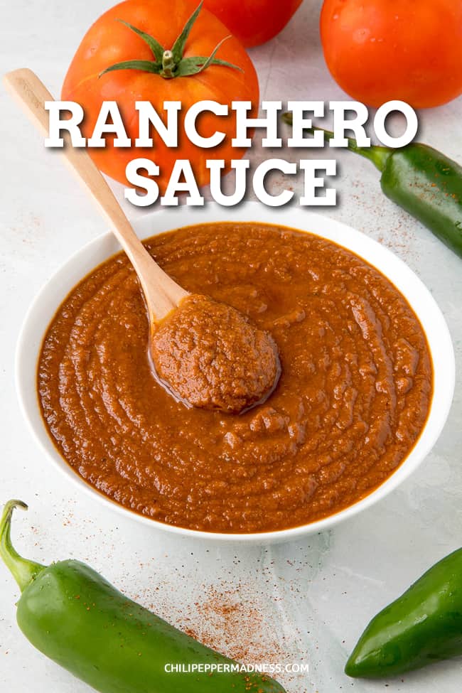 Ranchero Sauce Recipe - How to Make It - This is the best ranchero sauce recipe I have ever tasted, with a base of diced tomato, jalapeno and onion, seasoned with a mixture of chili powders and seasonings. Perfect on huevos rancheros or any Mexican or Tex Mex dish. #Sauce #TomatoSauce