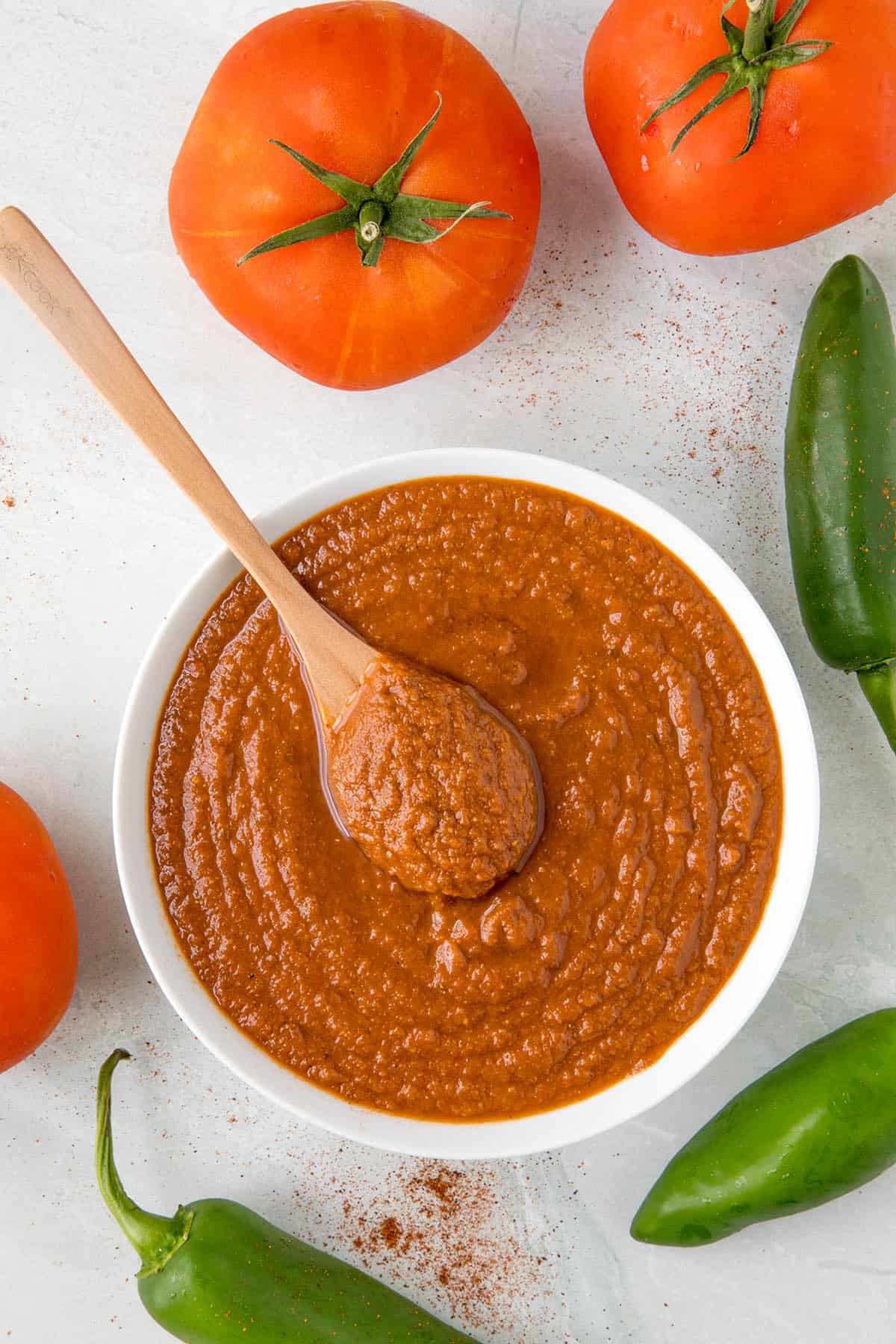 Ranchero Sauce in a bowl, ready to serve