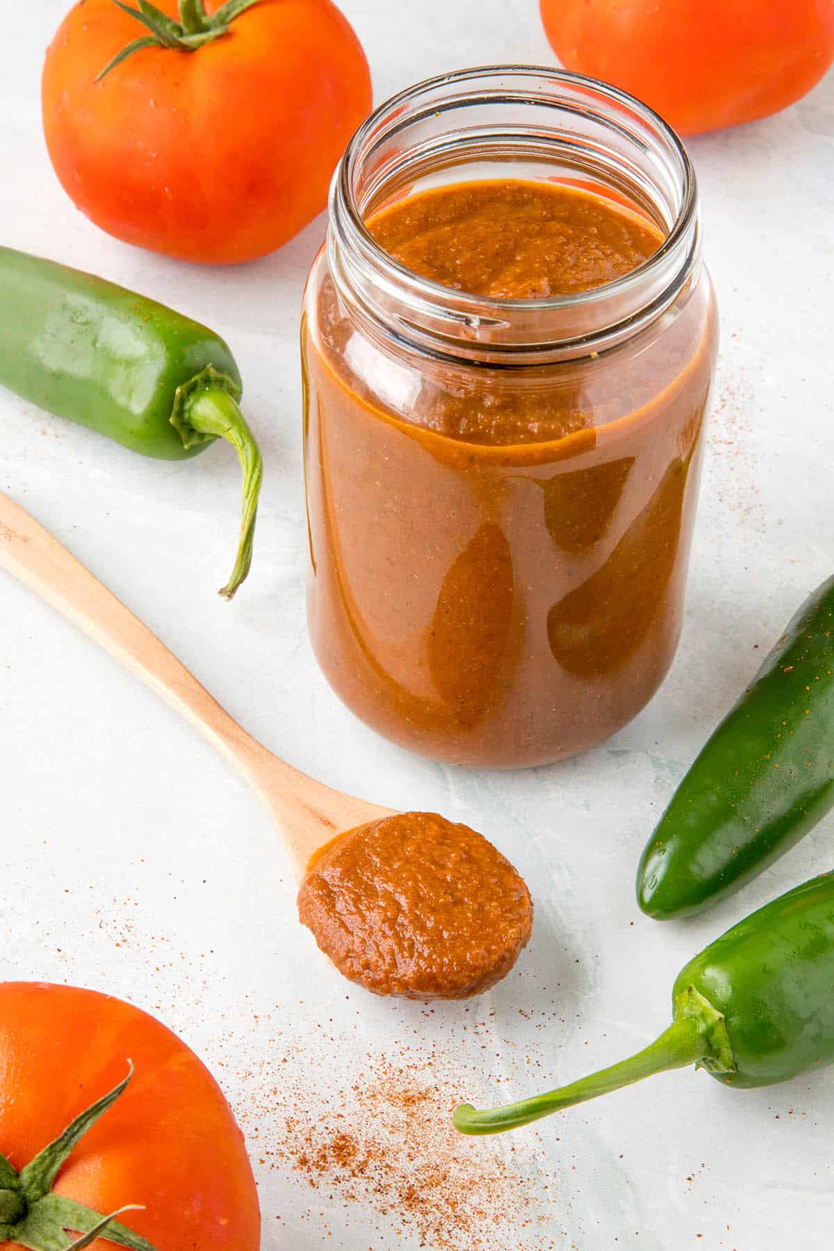 Ranchero Sauce in a jar, ready to serve