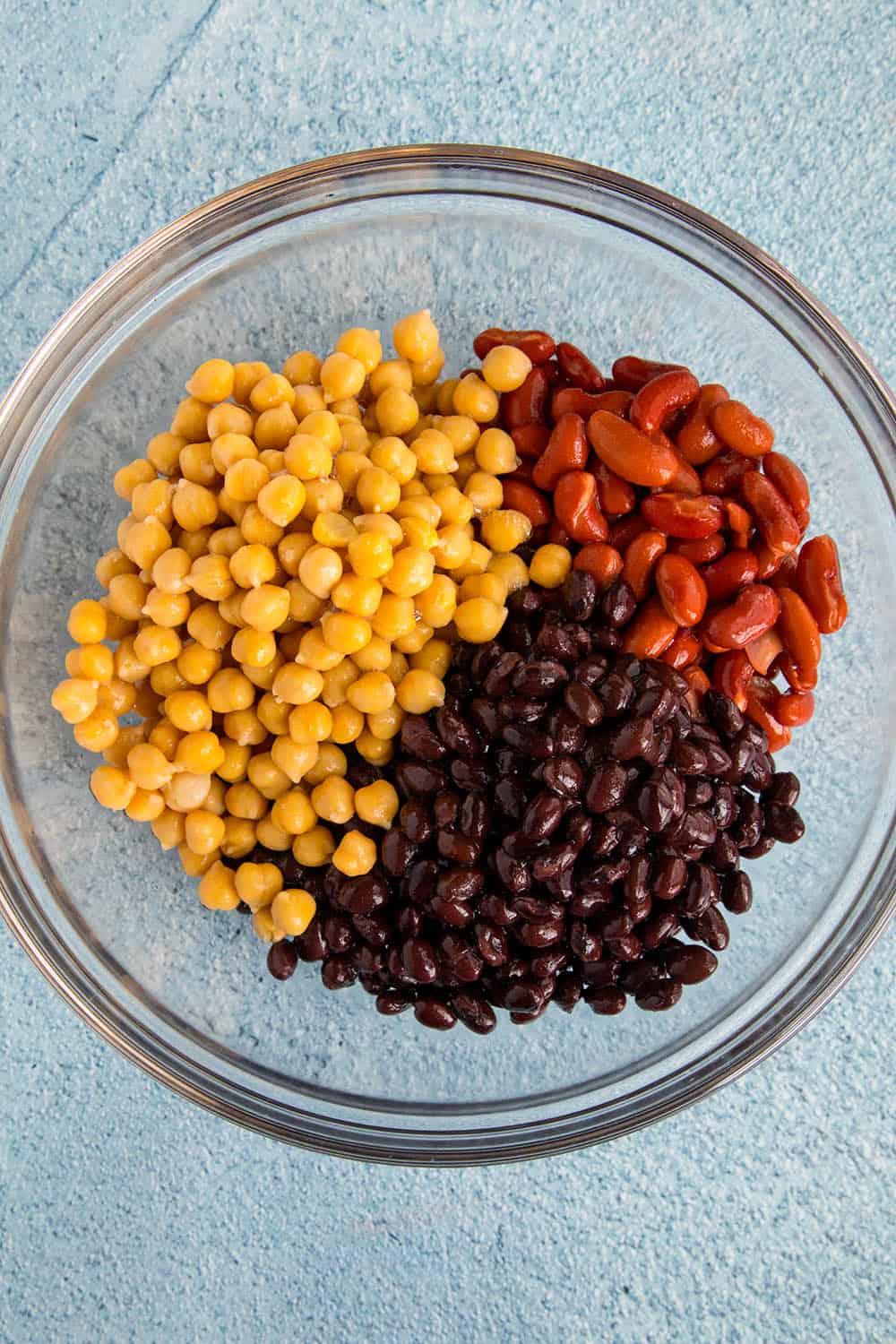 The beans for our three bean salad in a bowl