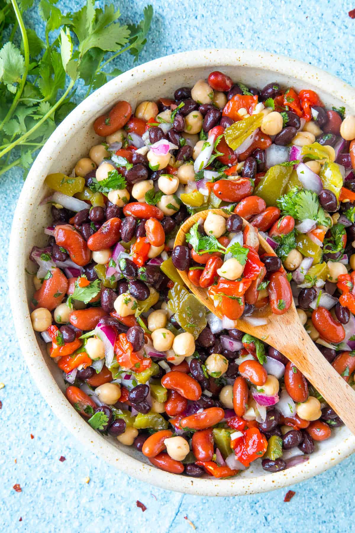 Mike's Zesty Three Bean Salad in a bowl