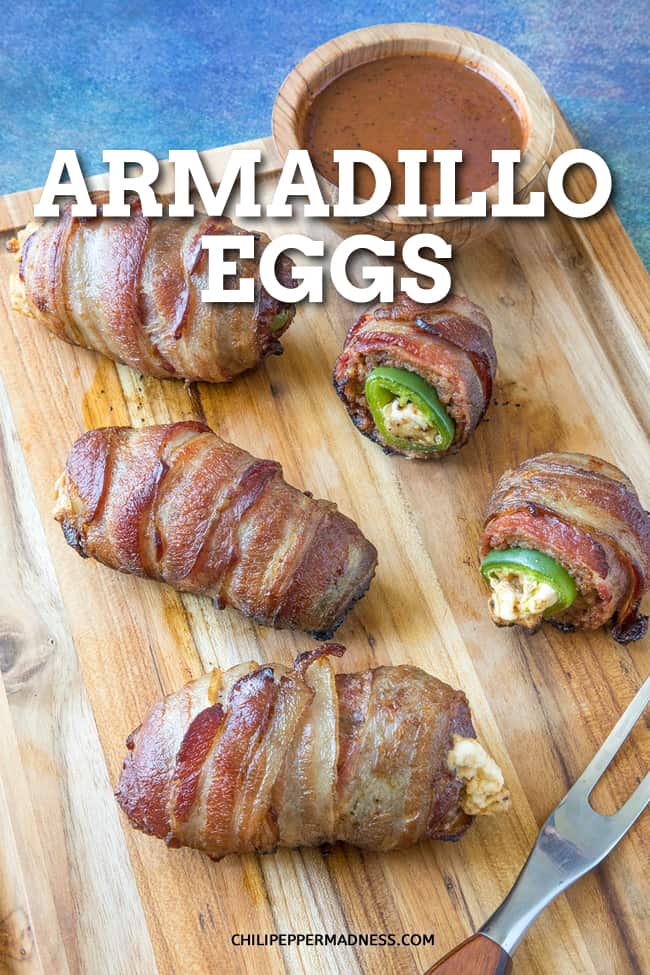 Bacon Wrapped Armadillo Eggs Recipe - This armadillo eggs recipe takes cheese stuffed jalapeno peppers, wraps them in hot Italian sausage and bacon, then grills them up. Watch them disappear! #Appetizers #Grilling