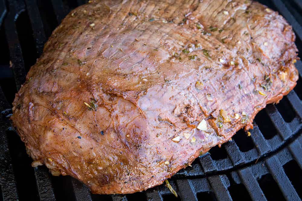 Flank steak on the grill